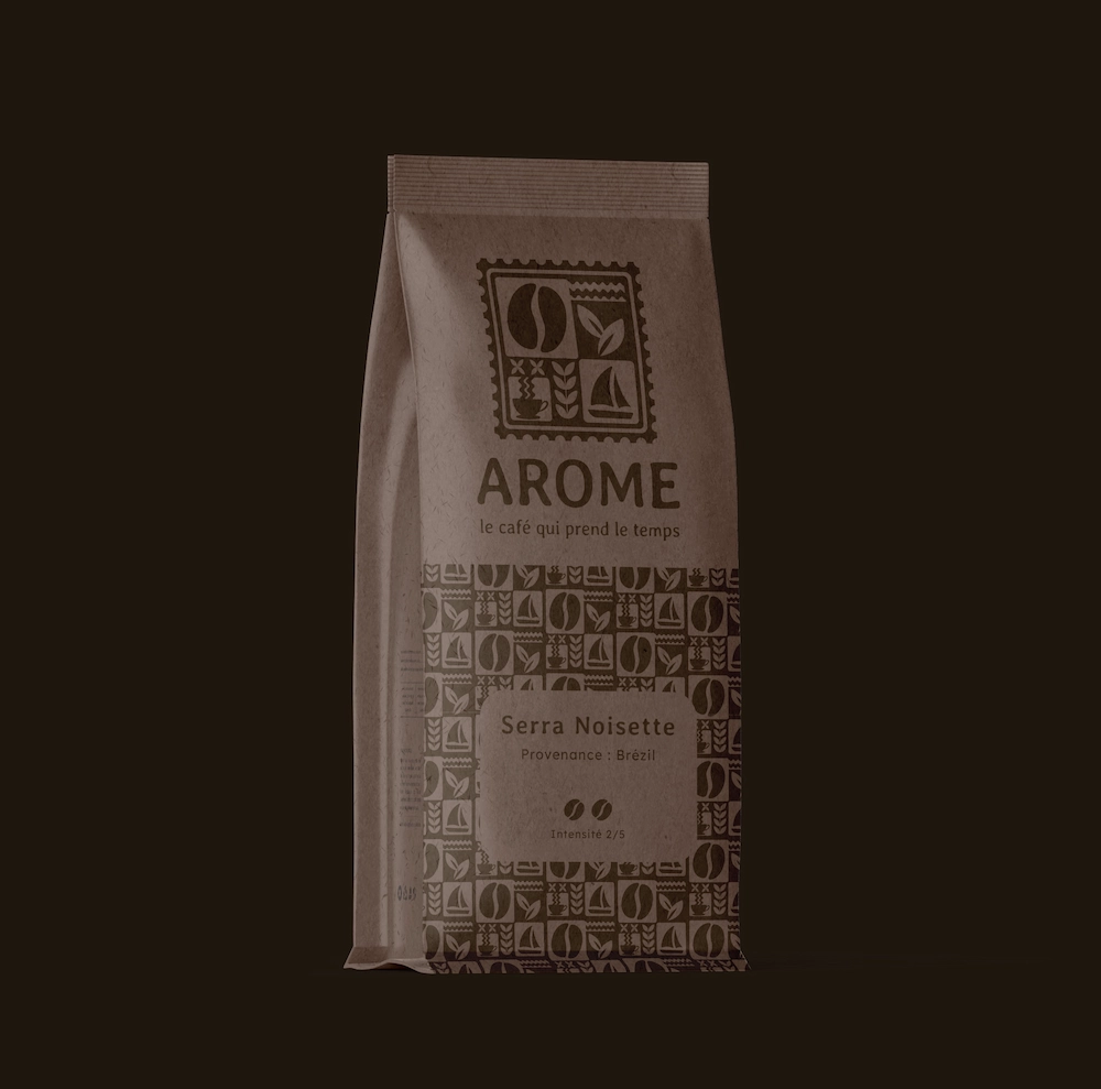 packaging du café Serra Noisette en provenance du Brésil, d'intensité 2 sur 5