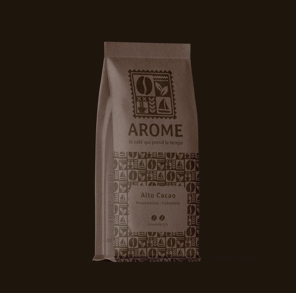 packaging du café Alto Cacao en provenance de Colombie, d'intensité 2 sur 5