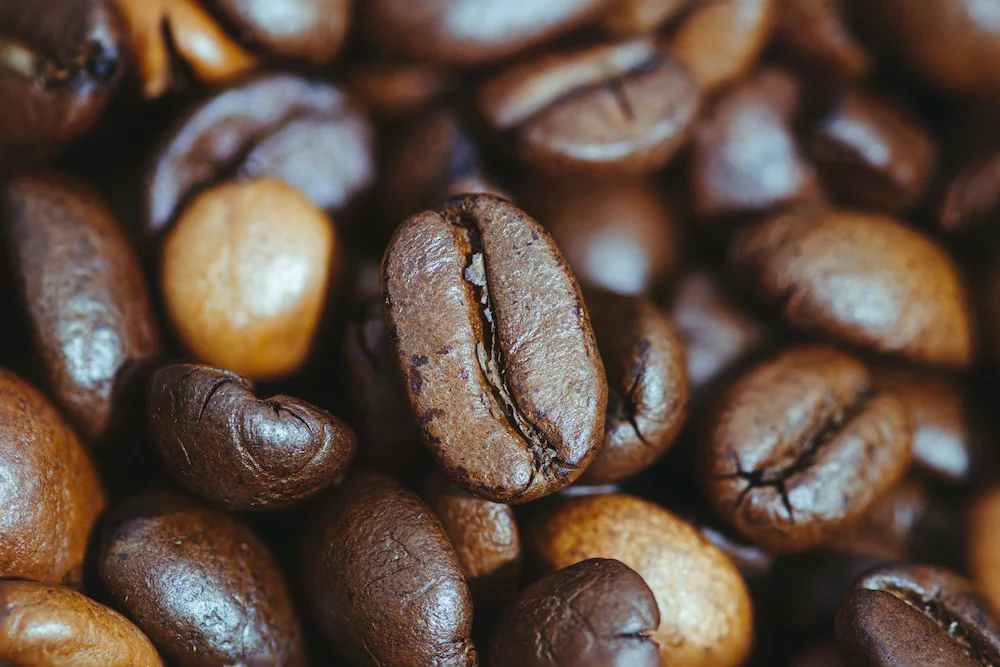 des grains de café en plan rapproché